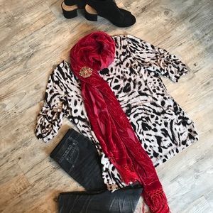 Chico’s Travelers Cheetah Blouse